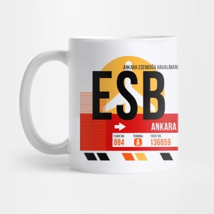 Ankara (ESB) Airport // Sunset Baggage Tag Mug